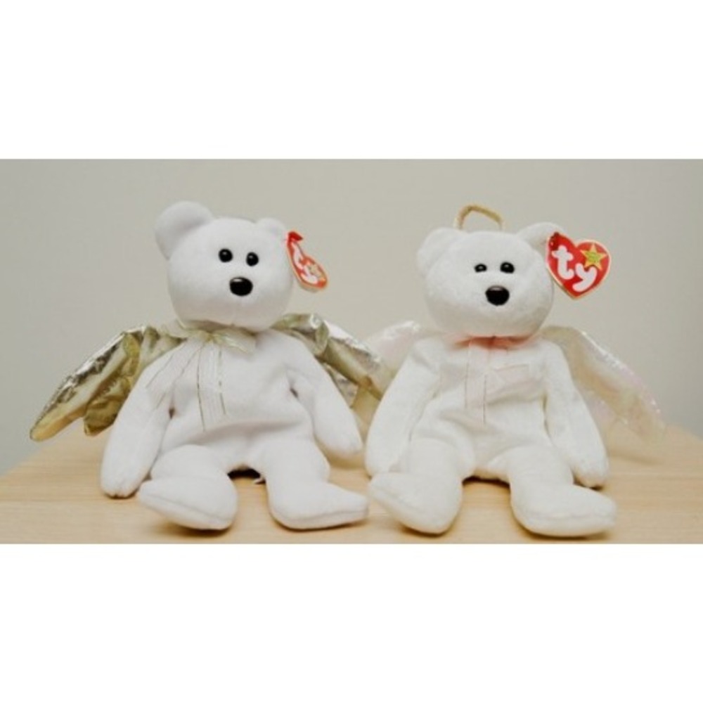 Set of Halo and Halo II the Angel Bears‎ TY Beanie Babies With All Original Tags